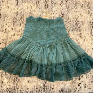 Chic Teal A-Line Skirt